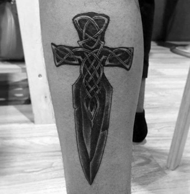 Celtic Cross Daggers Tattoos