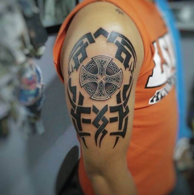 Celtic Cross Tribal Tattoos Designs
