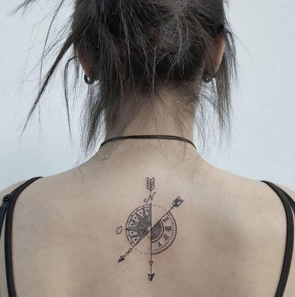 Compass Tattoo For Girls