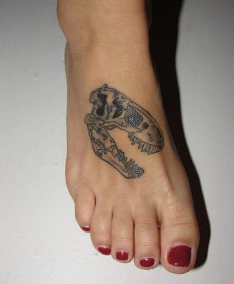 Dinosaur Girly Tattoos On Foot