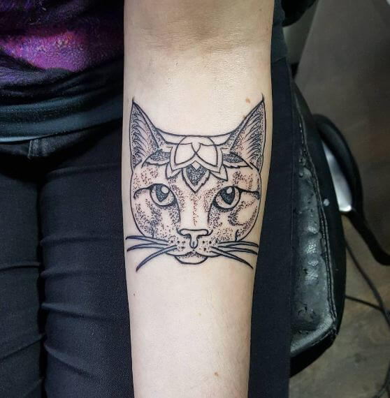 Dotty Cat Girly Tattoos Ideas