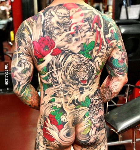 Japanese Gang Yakuza Full Body Tattoo Meanings (205)