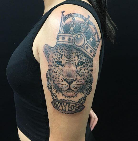 Leopard Tattoos For Girls On Shoulder