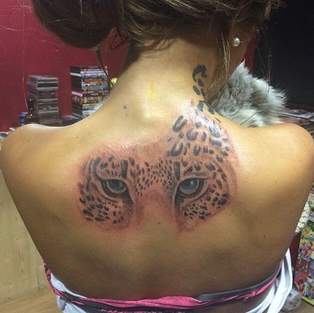 Tiger Tattoos On Back Girl