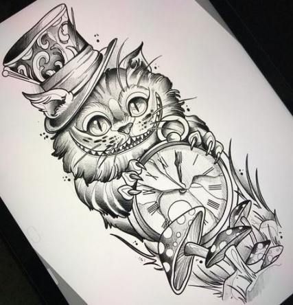 Cheshire Cat Tattoo Ideas Pictures (38)