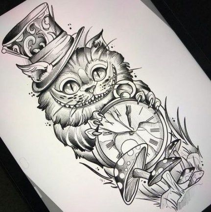 220+ Cheshire Cat Tattoo Designs (2023) Simple Small Meaningful Ideas