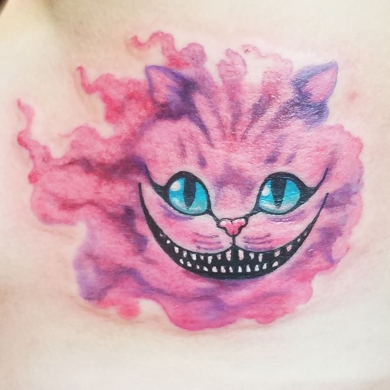 220+ Cheshire Cat Tattoo Designs (2020) Simple Small ...