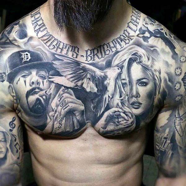 Chest Tattoo Pieces Ideas Pictures (118)