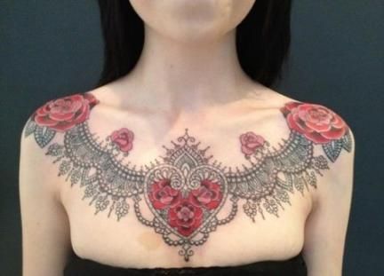 Female Chest Tattoo Pictures Ideas (135)