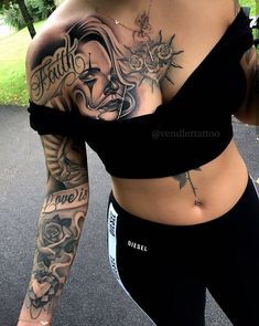 Female Chest Tattoo Pictures Ideas (157)
