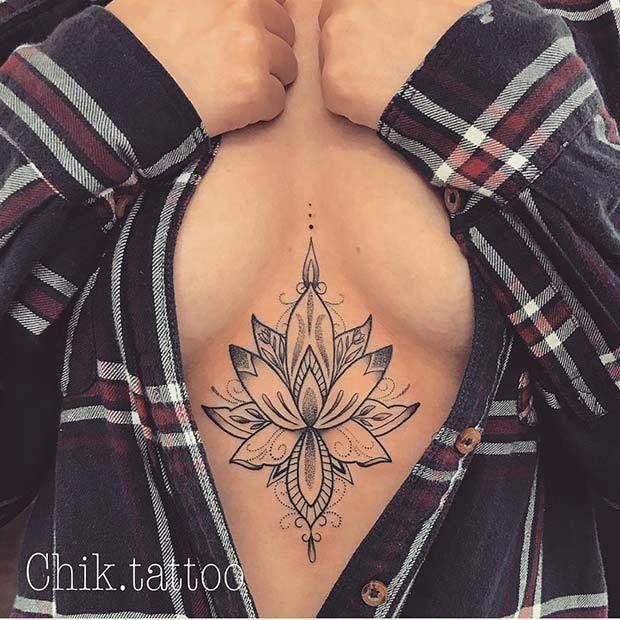 Female Chest Tattoo Pictures Ideas (159)