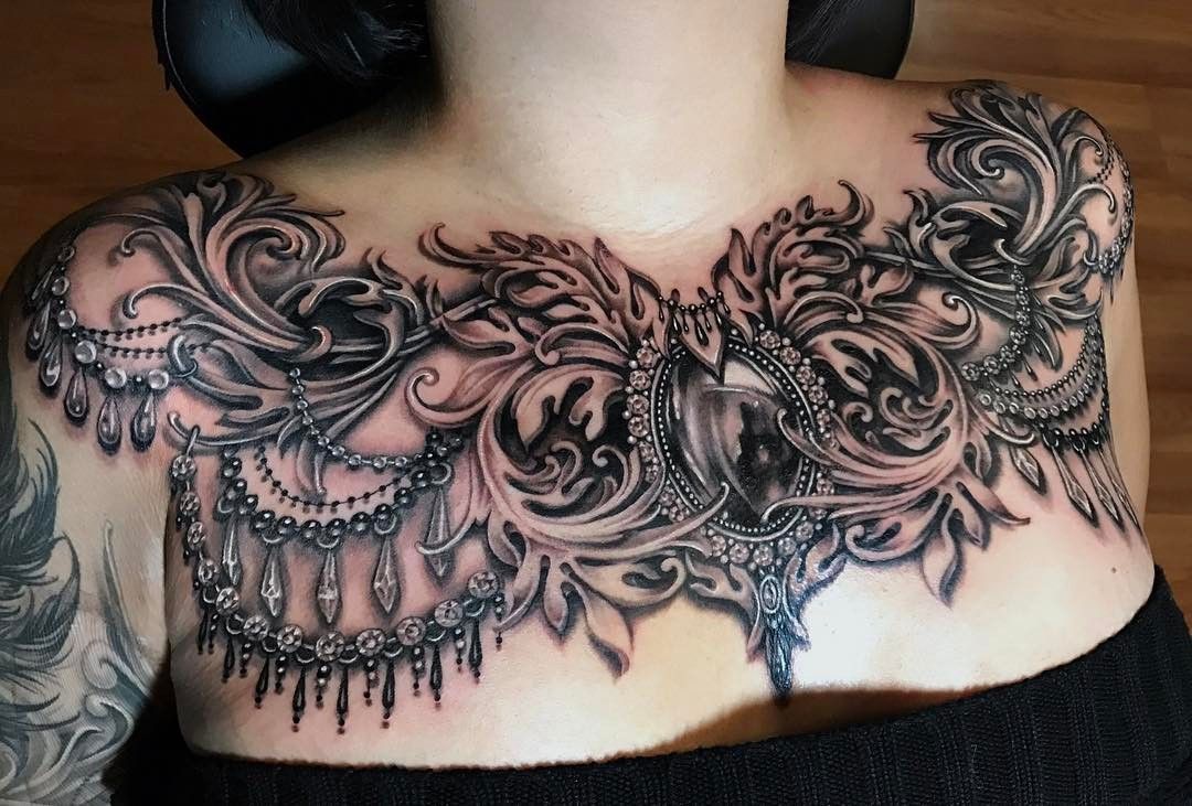 Female Chest Tattoo Pictures Ideas (18)