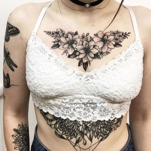 Female Chest Tattoo Pictures Ideas (191)