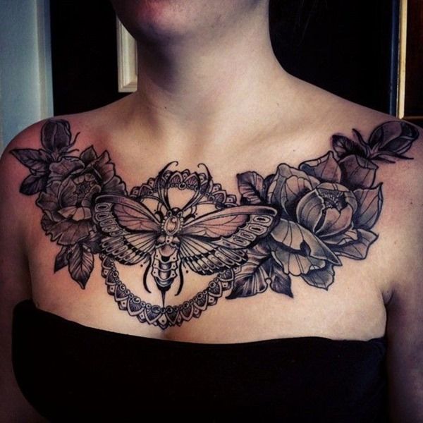 Female Chest Tattoo Pictures Ideas (194)