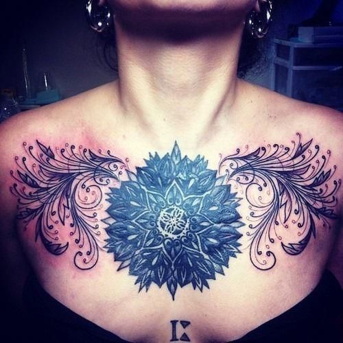 Female Chest Tattoo Pictures Ideas (197)