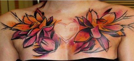 Female Chest Tattoo Pictures Ideas (203)