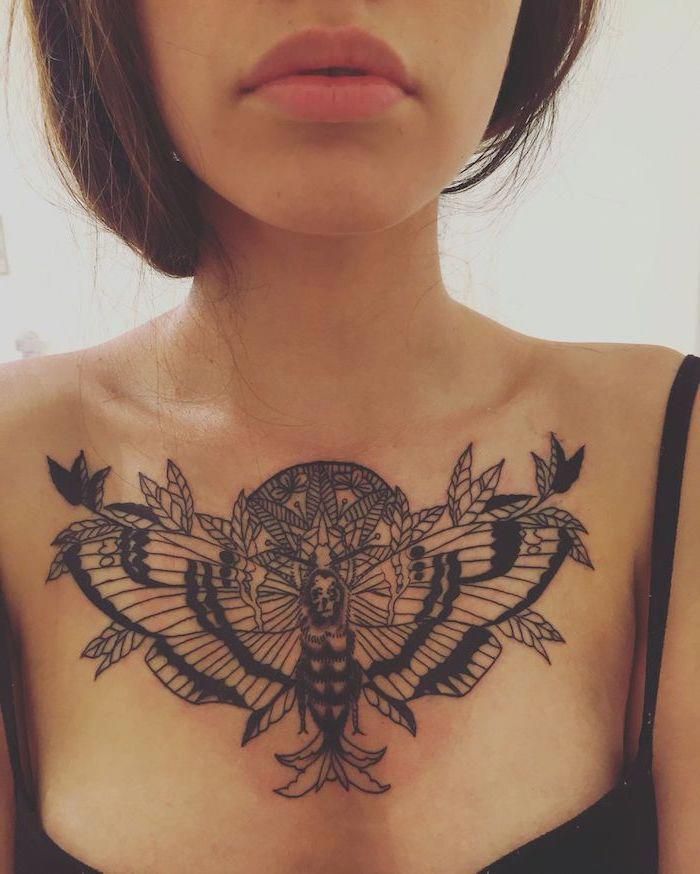 Female Chest Tattoo Pictures Ideas (210)