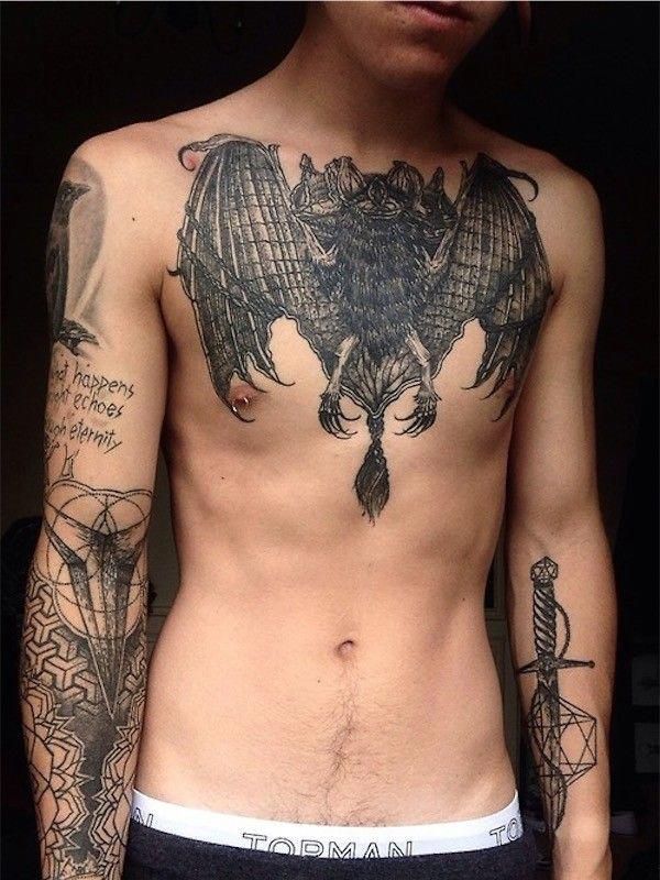 Female Chest Tattoo Pictures Ideas (216)