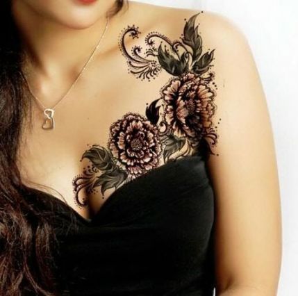 Female Chest Tattoo Pictures Ideas (23)