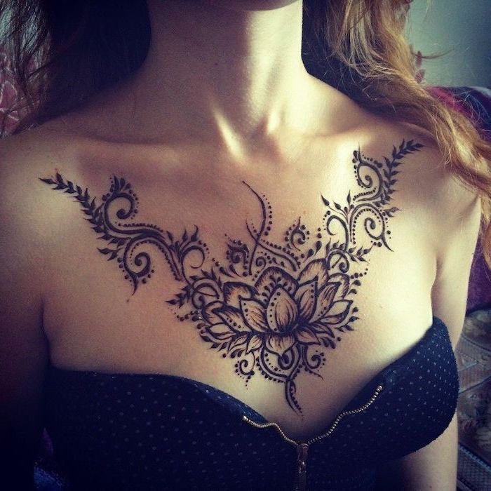 Female Chest Tattoo Pictures Ideas (25)