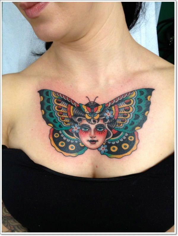 Female Chest Tattoo Pictures Ideas (84)