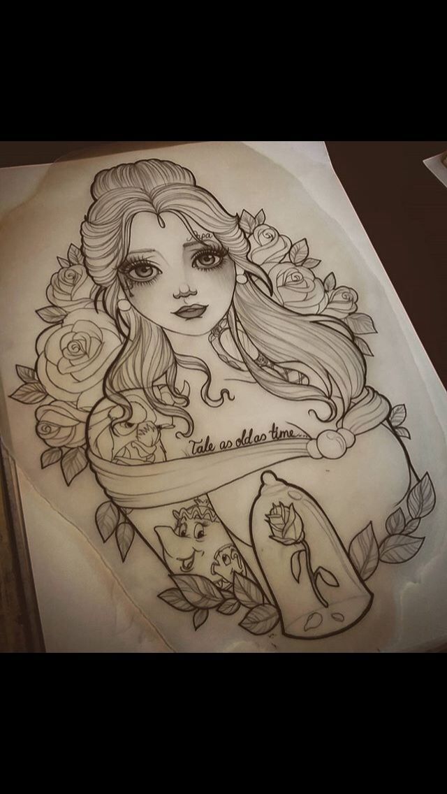 Simple Small Beauty And The Beast Tattoo Designs Ideas (103)