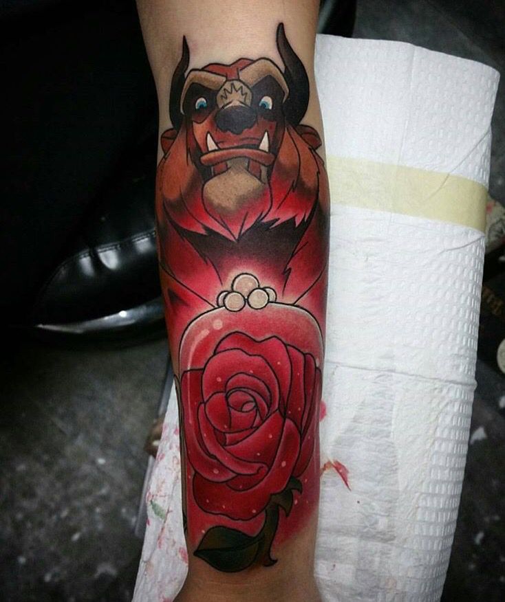 Simple Small Beauty And The Beast Tattoo Designs Ideas (116)