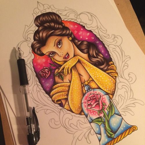 Simple Small Beauty And The Beast Tattoo Designs Ideas (157)