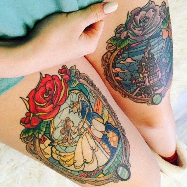 Simple Small Beauty And The Beast Tattoo Designs Ideas (28)