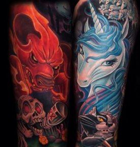 Simple Small Beauty And The Beast Tattoo Designs Ideas (35)