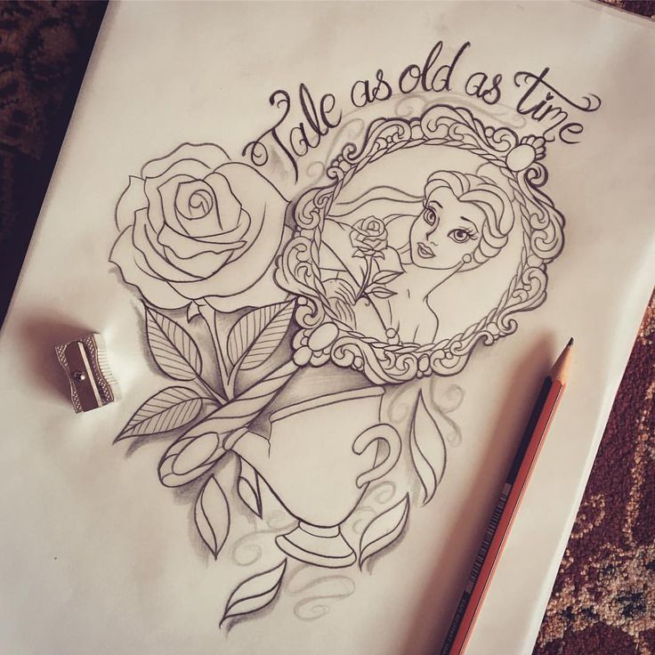 Simple Small Beauty And The Beast Tattoo Designs Ideas (77)