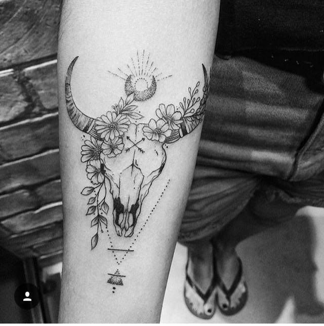 Small Simple Bull Tattoo Designs (136)