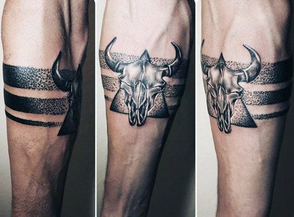 Small Simple Bull Tattoo Designs (138)