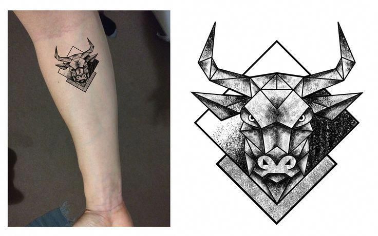 Small Simple Bull Tattoo Designs (148)