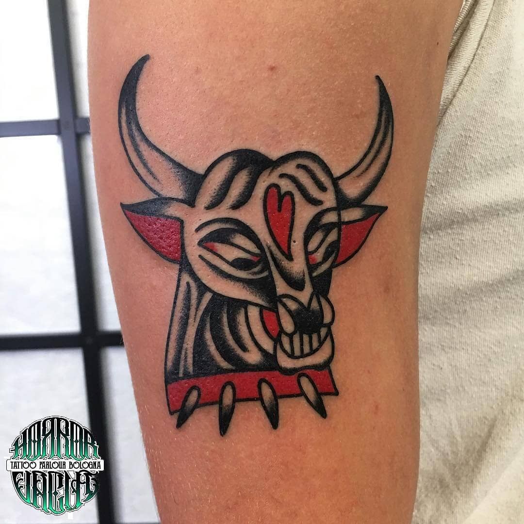 Small Simple Bull Tattoo Designs (161)