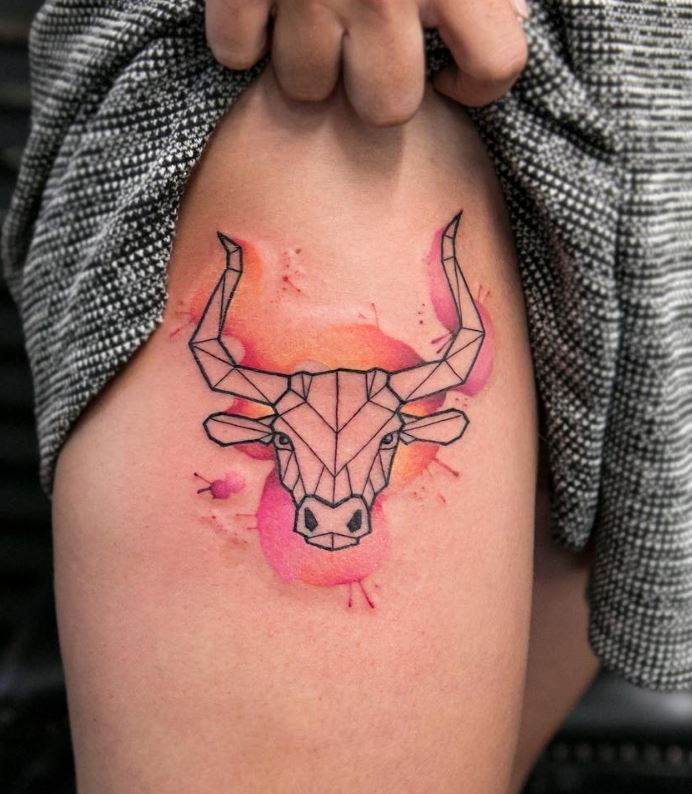 Small Simple Bull Tattoo Designs (178)