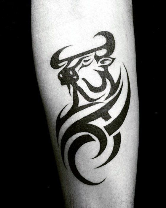 Small Simple Bull Tattoo Designs (190)