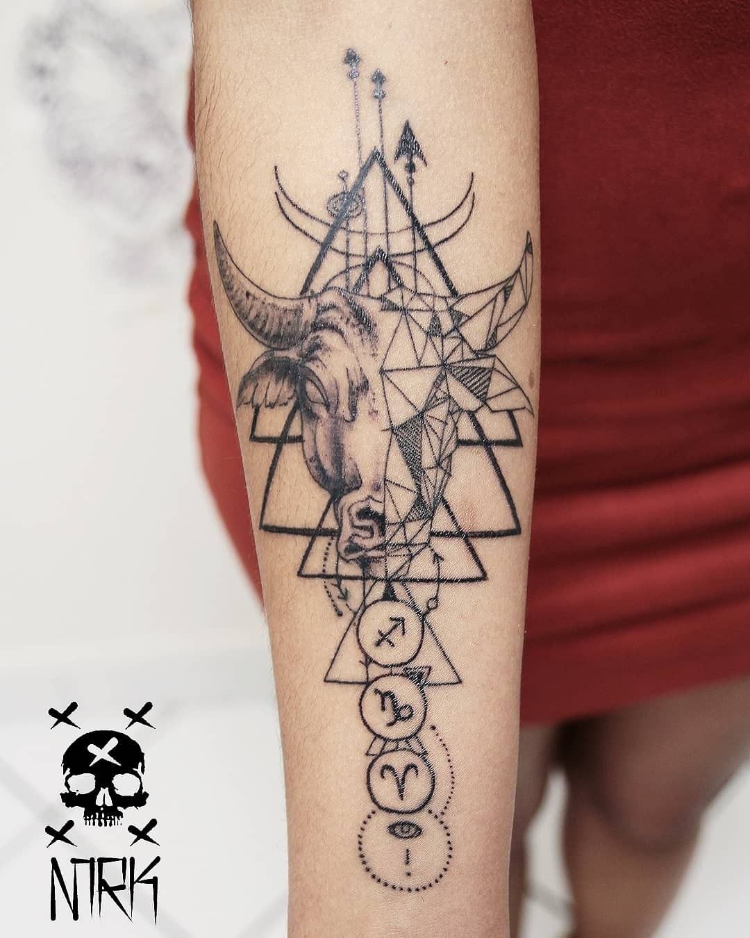 Small Simple Bull Tattoo Designs (197)
