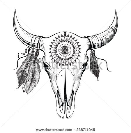 Small Simple Bull Tattoo Designs (202)