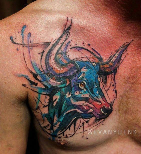 Small Simple Bull Tattoo Designs (209)