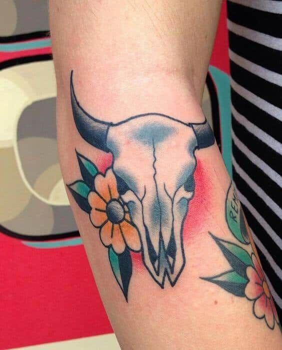 Small Simple Bull Tattoo Designs (216)