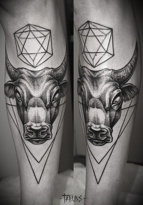 Small Simple Bull Tattoo Designs (61)