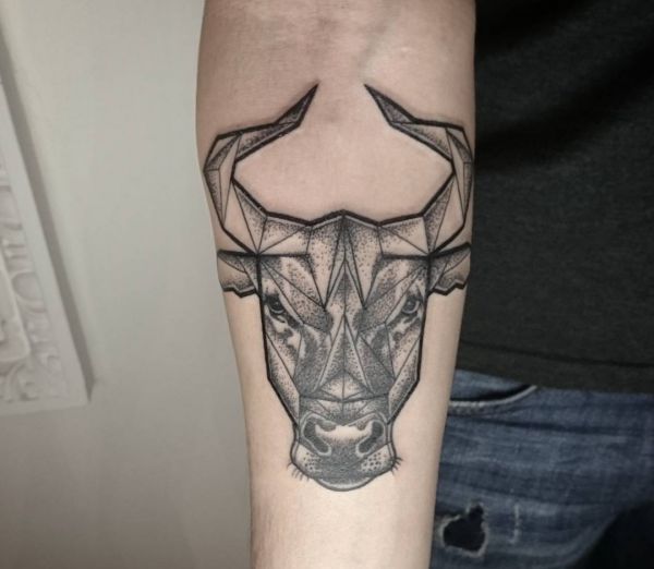Small Simple Bull Tattoo Designs (78)