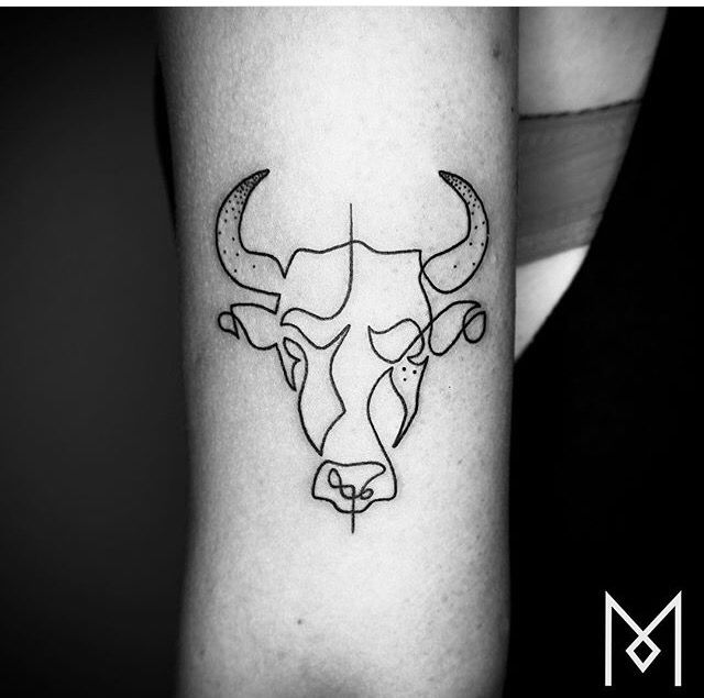Small Simple Bull Tattoo Designs (89)
