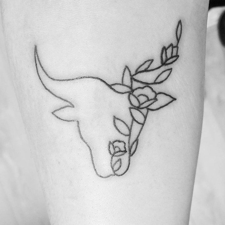 Small Simple Bull Tattoo Designs (93)