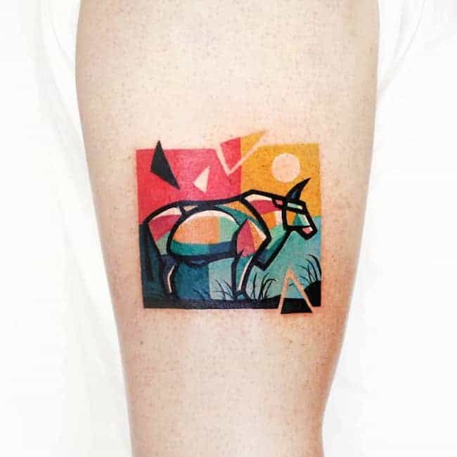 Small Simple Bull Tattoo Designs (94)