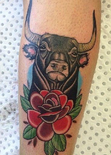 Small Simple Bull Tattoo Designs (95)