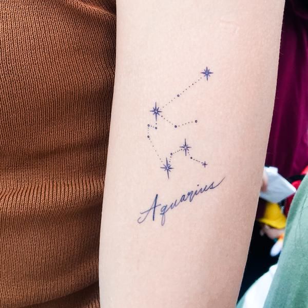 Aquarius Astrological Sign Star Constellation  Tattooed Now 