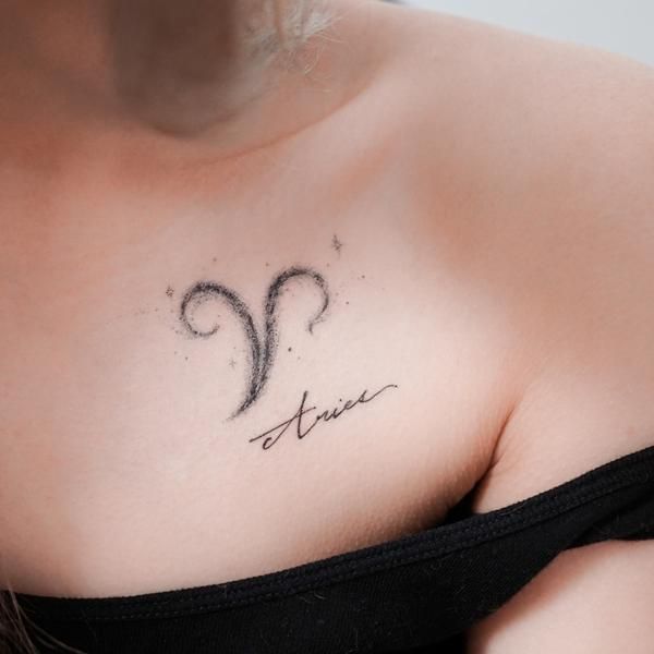 Aries Zodiac Symbol Tattoos (35)
