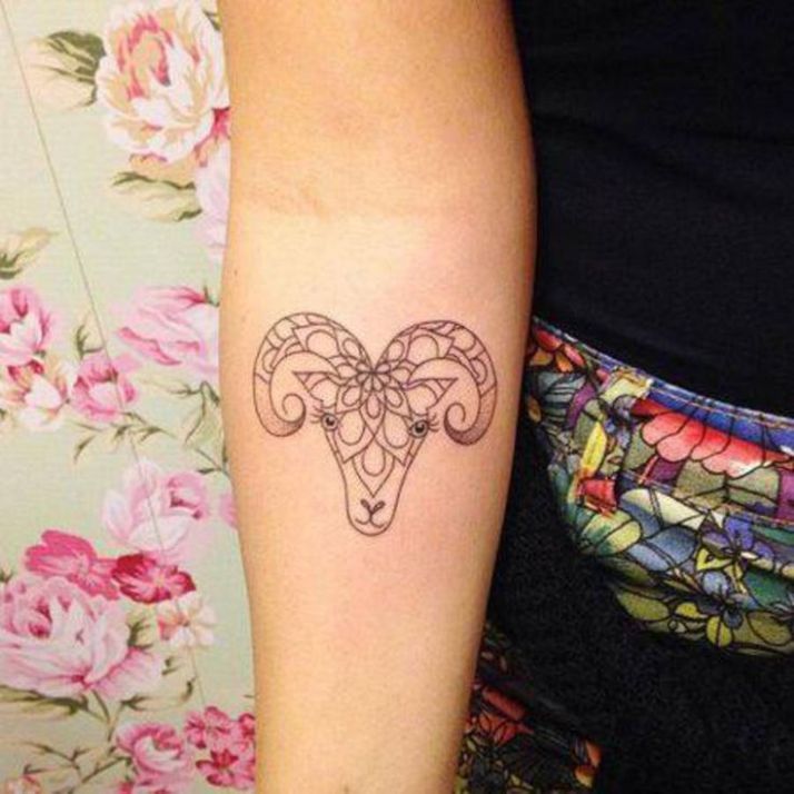 Aries Zodiac Symbol Tattoos (6)
